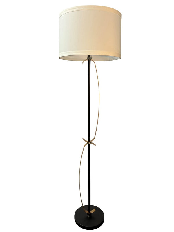House of Troy Lyndon Arched Metal Floor Lamp with Pull Chain for Reading Nooks and Bedroom Corners Black/Heritage Gold LY703-BLKHG