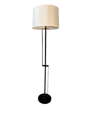 House of Troy Lyndon Matte Metal Floor Lamp with Bent Stem Accents for Industrial Living Rooms Black LY704-BLK