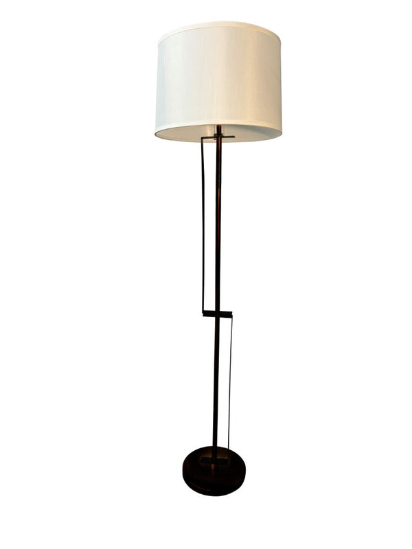 House of Troy Lyndon Matte Metal Floor Lamp with Bent Stem Accents for Industrial Living Rooms Black LY704-BLK