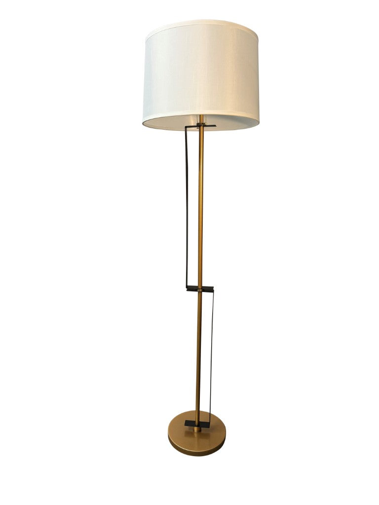 House of Troy Lyndon Matte Metal Floor Lamp with Bent Stem Accents for Industrial Living Rooms Black LY704-BLK
