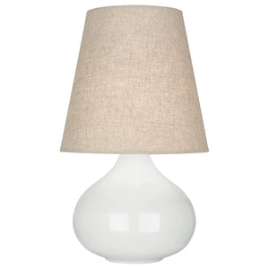 Robert Abbey Lily June Accent Lamp Lily Glazed Ceramic Buff Linen Shade