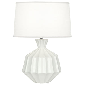 Robert Abbey Lily Orion Accent Lamp Lily Glazed Ceramic Oyster Linen Shade With Self Fabric Top Diffuser