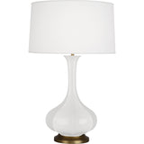 Robert Abbey Lily Pike Table Lamp Lily Glazed Ceramic Pearl Dupoini Fabric Shade