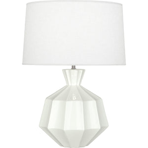 Robert Abbey Lily Orion Table Lamp Lily Glazed Ceramic Oyster Linen Shade With Self Fabric Top Diffuser