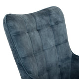 CorLiving Velvet Accent Chair with Stool Dark Teal LYA-222-C
