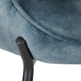 CorLiving Velvet Accent Chair with Stool Dark Teal LYA-222-C
