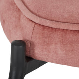 CorLiving Velvet Accent Chair with Stool Pink Salmon LYA-223-C