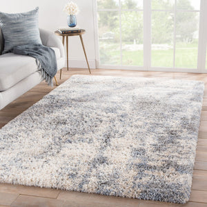 Jaipur Living Lyra Cantata Lyr01 Powerloomed Machinemade 100% Polypropylene Shag Abstract Indoor Rug Gray, Blue 100% Polypropylene Rug159148