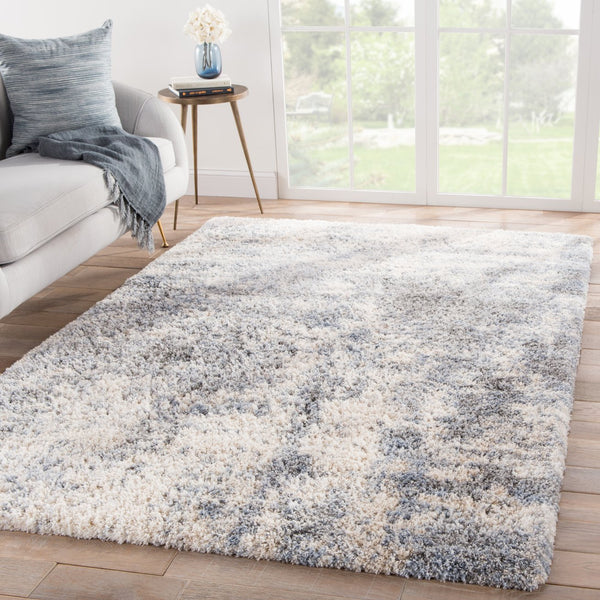 Jaipur Living Lyra Cantata Lyr01 Powerloomed Machinemade 100% Polypropylene Shag Abstract Indoor Rug Gray, Blue 100% Polypropylene Rug159148