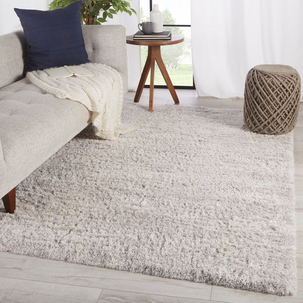 Jaipur Living Lyra Staves Lyr05 Powerloomed Machinemade 100% Polypropylene Shag Stripes Indoor Rug Light Gray, Cream 100% Polypropylene Rug159152