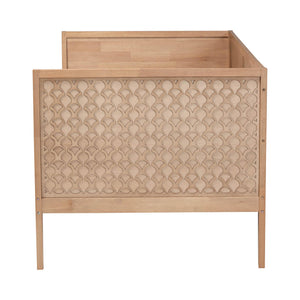 Baxton Studio Lara Rubberwood Twin Daybed Geometric Laser Cut Platform for Kids Room