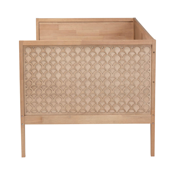 Baxton Studio Lara Rubberwood Twin Daybed Geometric Laser Cut Platform for Kids Room