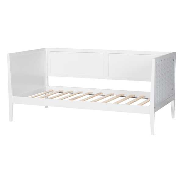 Baxton Studio Lara Rubberwood Twin Daybed Geometric Laser Cut Platform for Kids Room