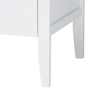 Baxton Studio Lara Six Drawer Rubberwood Dresser with Geometric Laser Cut Overlay Detail