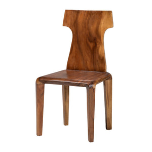 Baxton Studio Bali & Pari Larissa Solid Suar Wood Dining Chair Handcrafted Sculptural Organic Larissa-Natural Wood-DC