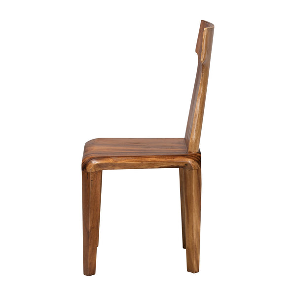 Bali & Pari Larissa Solid Suar Wood Dining Chair Handcrafted Sculptural Organic