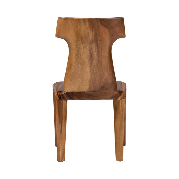 Bali & Pari Larissa Solid Suar Wood Dining Chair Handcrafted Sculptural Organic