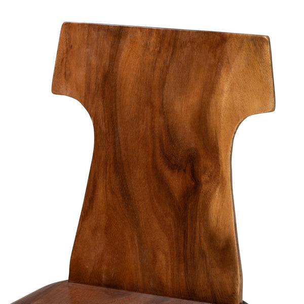 Bali & Pari Larissa Solid Suar Wood Dining Chair Handcrafted Sculptural Organic