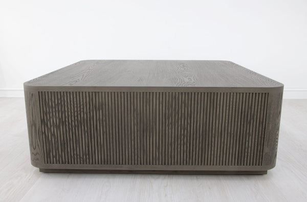 Zeugma Lena Modern Dark Grey Square Coffee Table - Solid Wood, 48”X48”, No Assembly, 200lb Capacity  Solid Wood Lena Coffee Table