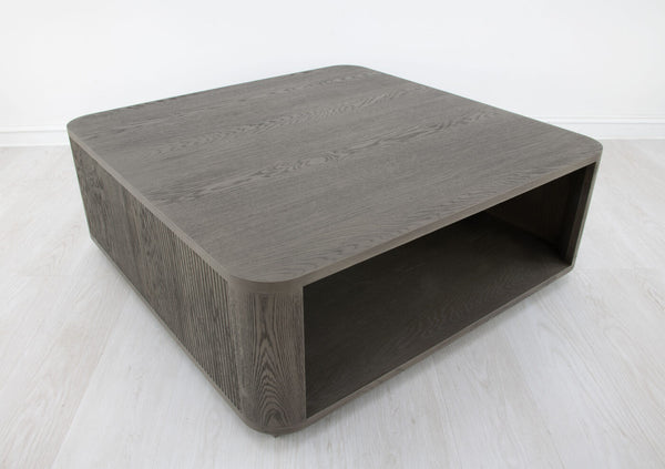 Zeugma Lena Modern Dark Grey Square Coffee Table - Solid Wood, 48”X48”, No Assembly, 200lb Capacity  Solid Wood Lena Coffee Table