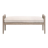 Leone Bench LiveSmart Gellar-Linen, Natural Gray Oak, Cane 6698.LGLIN/NG Essentials for Living