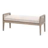 Leone Bench LiveSmart Gellar-Linen, Natural Gray Oak, Cane 6698.LGLIN/NG Essentials for Living