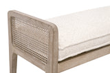 Leone Bench LiveSmart Gellar-Linen, Natural Gray Oak, Cane 6698.LGLIN/NG Essentials for Living