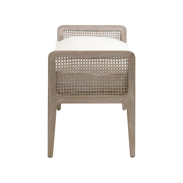 Essentials For Living Leone Bench - Stylish Transitional Seating With Stain-resistant Fabric, Solid Oak Frame & Comfort Natural Gray Oak,Cane Solid Oak Wood,Rattan 6698.Lpprl/Ng
