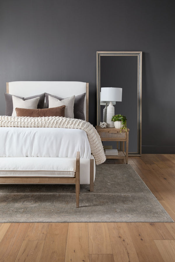 Essentials For Living Leone Bench - Stylish Transitional Seating With Stain-resistant Fabric, Solid Oak Frame & Comfort Natural Gray Oak,Cane Solid Oak Wood,Rattan 6698.Lpprl/Ng