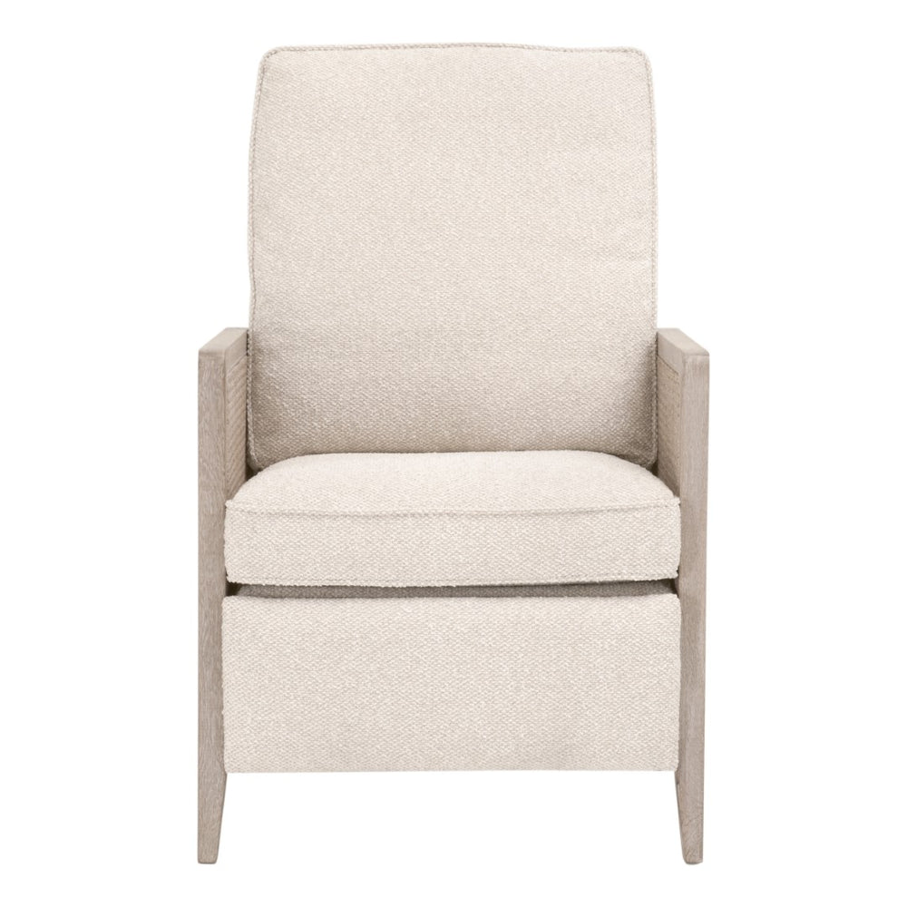 Essentials For Living Leone Recliner: Casual Elegance Meets Everyday Comfort With High-performance Upholstery & Style Livesmart Gellar,Linen,Natural Gray Oak,Cane Solid Oak Wood,Rattan 6696.Lglin/Ng