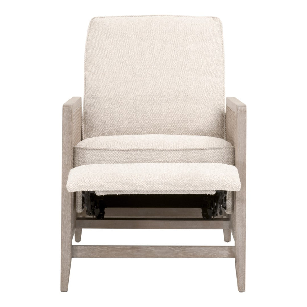 Essentials For Living Leone Recliner: Casual Elegance Meets Everyday Comfort With High-performance Upholstery & Style Livesmart Gellar,Linen,Natural Gray Oak,Cane Solid Oak Wood,Rattan 6696.Lglin/Ng