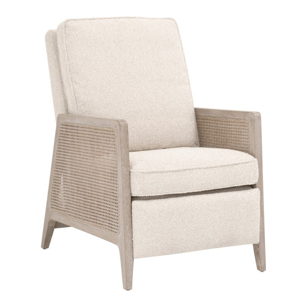 Essentials For Living Leone Recliner: Casual Elegance Meets Everyday Comfort With High-performance Upholstery & Style Livesmart Gellar,Linen,Natural Gray Oak,Cane Solid Oak Wood,Rattan 6696.Lglin/Ng