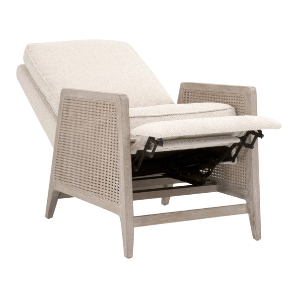 Essentials For Living Leone Recliner: Casual Elegance Meets Everyday Comfort With High-performance Upholstery & Style Livesmart Gellar,Linen,Natural Gray Oak,Cane Solid Oak Wood,Rattan 6696.Lglin/Ng