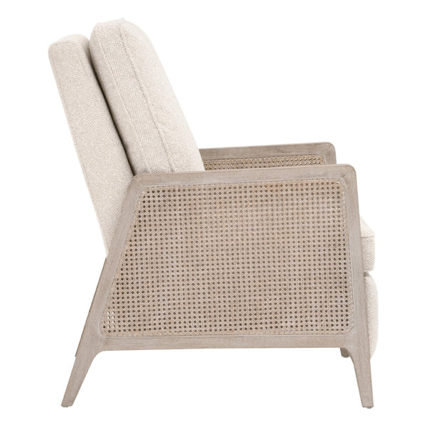 Essentials For Living Leone Recliner: Casual Elegance Meets Everyday Comfort With High-performance Upholstery & Style Livesmart Gellar,Linen,Natural Gray Oak,Cane Solid Oak Wood,Rattan 6696.Lglin/Ng
