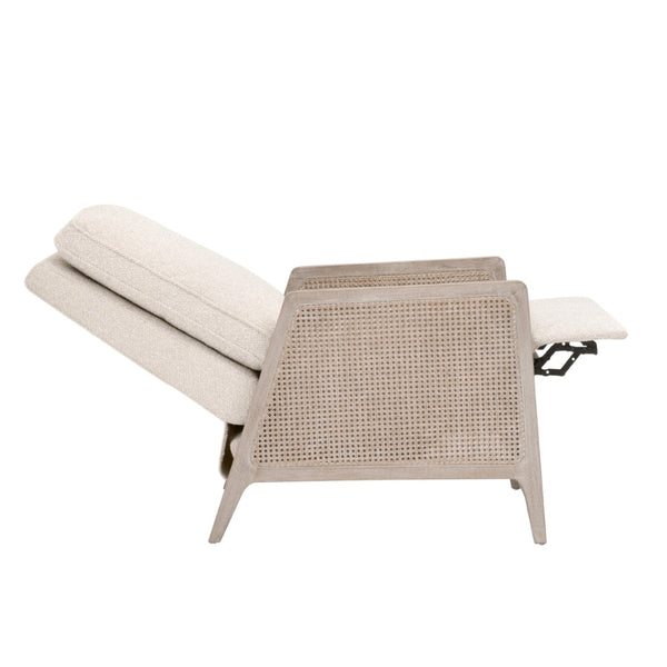Essentials For Living Leone Recliner: Casual Elegance Meets Everyday Comfort With High-performance Upholstery & Style Livesmart Gellar,Linen,Natural Gray Oak,Cane Solid Oak Wood,Rattan 6696.Lglin/Ng