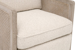 Essentials For Living Leone Recliner: Casual Elegance Meets Everyday Comfort With High-performance Upholstery & Style Livesmart Gellar,Linen,Natural Gray Oak,Cane Solid Oak Wood,Rattan 6696.Lglin/Ng