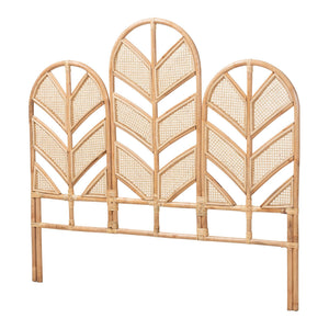 Baxton Studio Bali & Pari Liang Handcrafted Rattan Arched Headboard Bohemian Coastal Bedroom Accent King Liang-Natural Rattan-HB-King