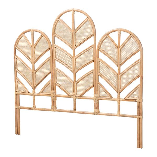 Baxton Studio Bali & Pari Liang Handcrafted Rattan Arched Headboard Bohemian Coastal Bedroom Accent King Liang-Natural Rattan-HB-King