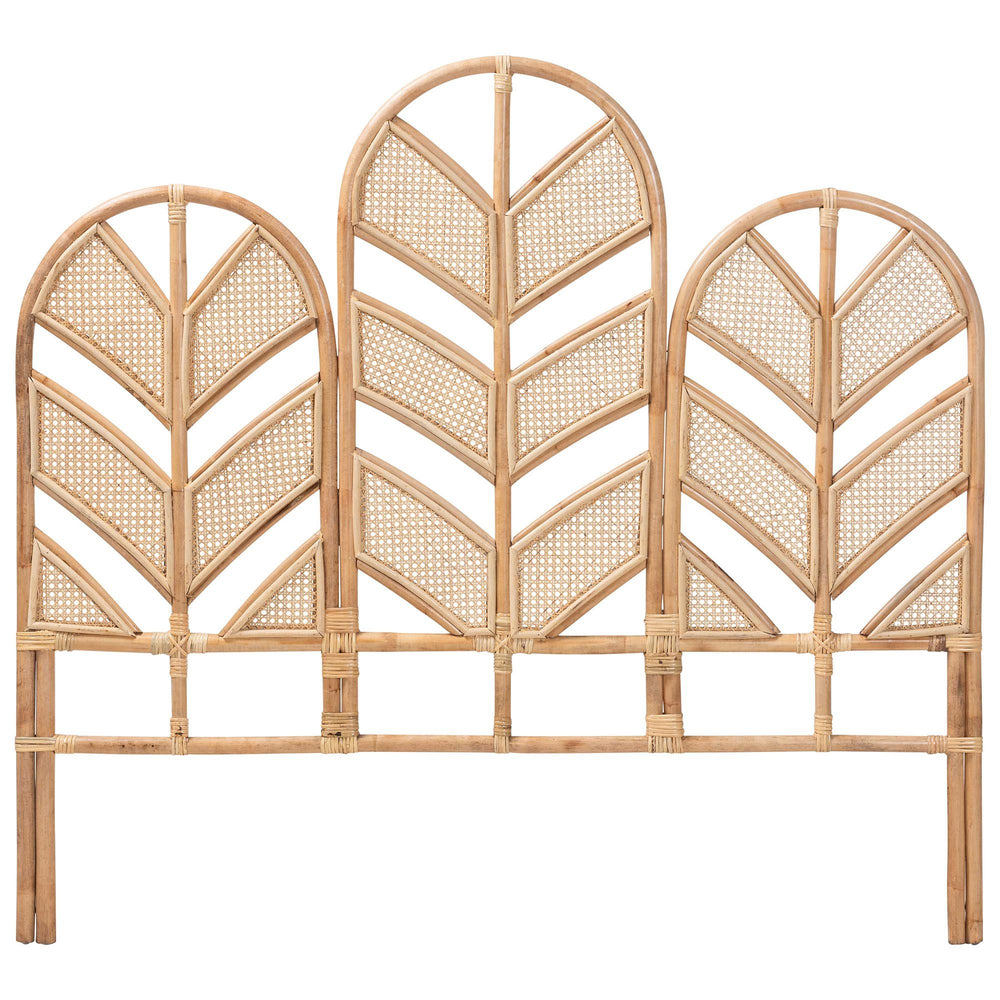 Baxton Studio Bali & Pari Liang Handcrafted Rattan Arched Headboard Bohemian Coastal Bedroom Accent King Liang-Natural Rattan-HB-King