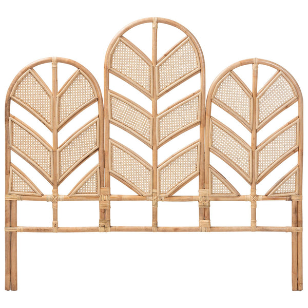 Bali & Pari Liang Handcrafted Rattan Arched Headboard Bohemian Coastal Bedroom Accent