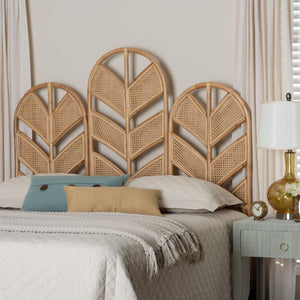 Bali & Pari Liang Handcrafted Rattan Arched Headboard Bohemian Coastal Bedroom Accent