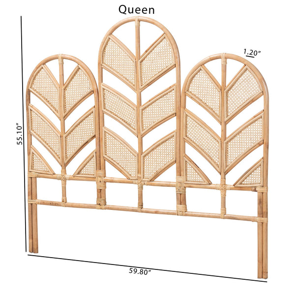 Bali & Pari Liang Handcrafted Rattan Arched Headboard Bohemian Coastal Bedroom Accent