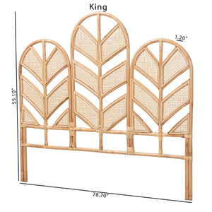 Bali & Pari Liang Handcrafted Rattan Arched Headboard Bohemian Coastal Bedroom Accent