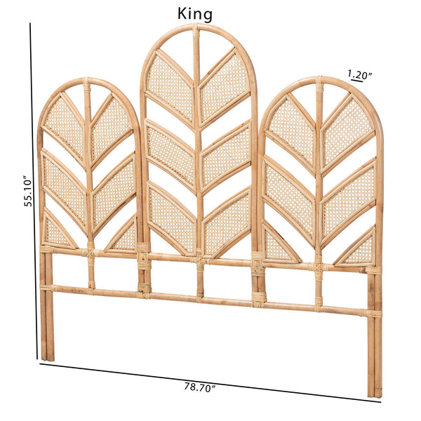 Bali & Pari Liang Handcrafted Rattan Arched Headboard Bohemian Coastal Bedroom Accent
