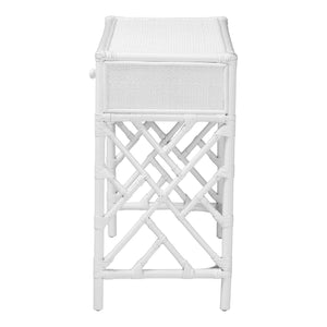 Bali & Pari Lindie Handcrafted Rattan Home Office Desk with Two Storage Drawers