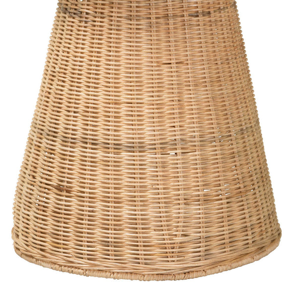 Bali & Pari Lizzie Handwoven Rattan Floor Lamp Bohemian Sculptural Dual Socket