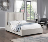 Logan Beige Linen Textured Fabric Full Bed LoganBeige-F Meridian Furniture