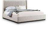 Logan Beige Linen Textured Fabric King Bed LoganBeige-K Meridian Furniture