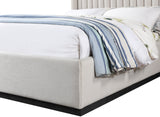 Logan Beige Linen Textured Fabric Queen Bed LoganBeige-Q Meridian Furniture