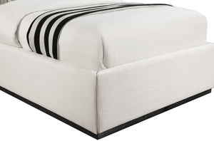 Logan Beige Linen Textured Fabric Twin Bed LoganBeige-T Meridian Furniture